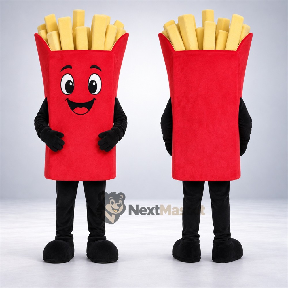 French Fries Mascot Costume - Red Carton, Black Legs French Fries Mascot Costume - Red Carton, Black Legs