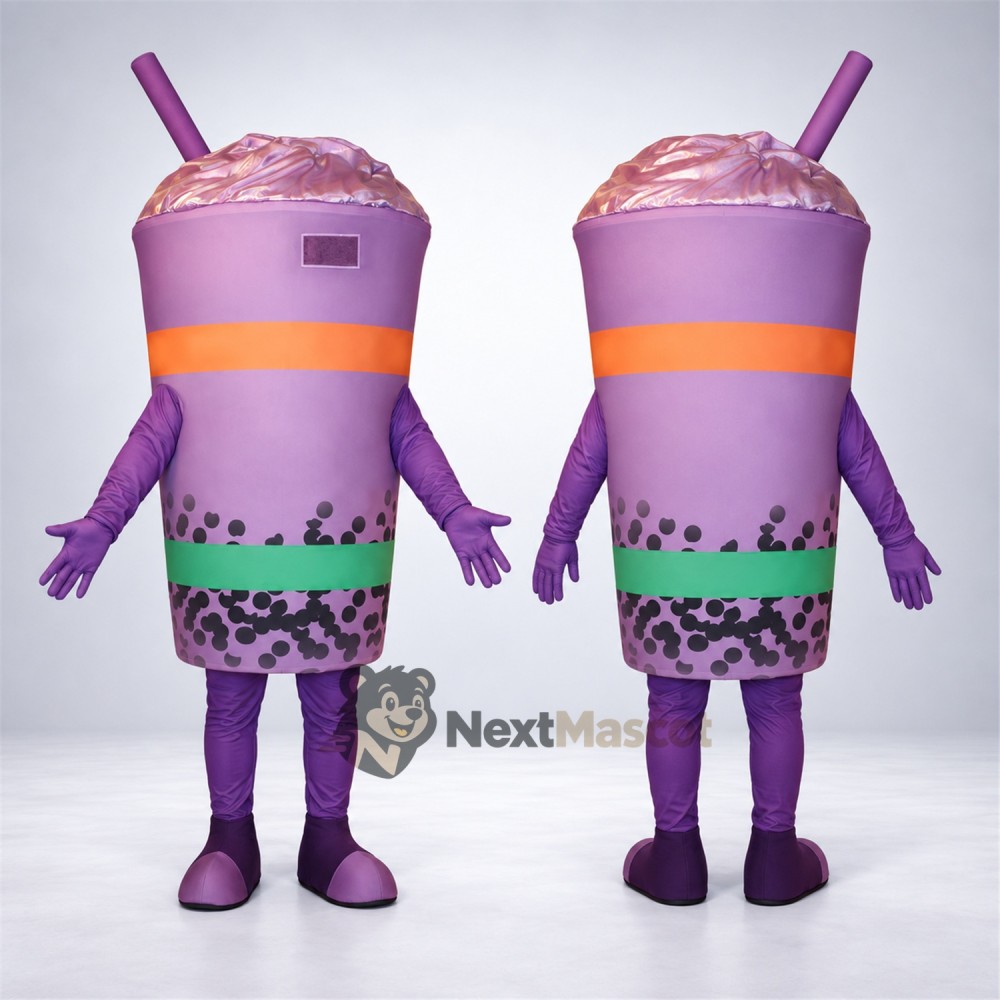 Bubble Tea Mascot Costume - Purple Bubble Tea Mascot Costume - Purple