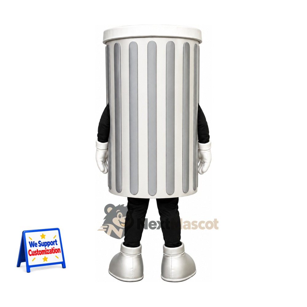 Trash Can Mascot Costume - Silver Trash Can Mascot Costume - Silver