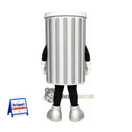 Trash Can Mascot Costume - Silver Trash Can Mascot Costume - Silver