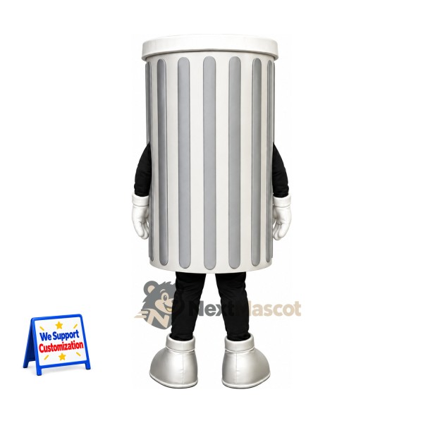 Trash Can Mascot Costume - Silver Trash Can Mascot Costume - Silver