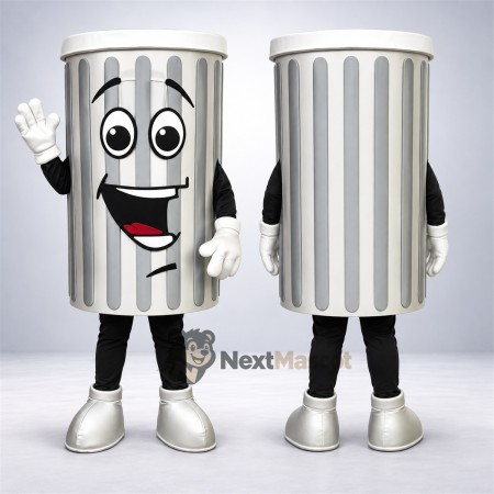 Trash Can Mascot Costume - Silver Trash Can Mascot Costume - Silver