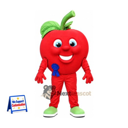 Apple Mascot Costume - Red, Green Sneakers Apple Mascot Costume - Red, Green Sneakers