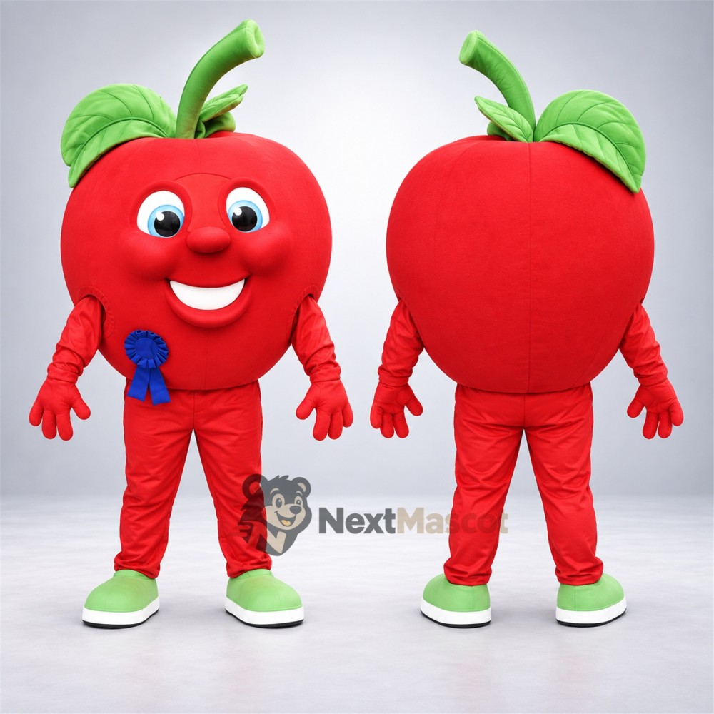 Apple Mascot Costume - Red, Green Sneakers Apple Mascot Costume - Red, Green Sneakers