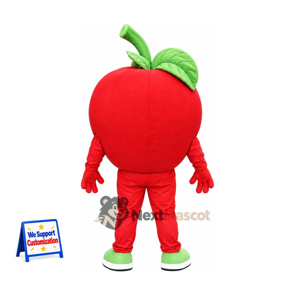 Apple Mascot Costume - Red, Green Sneakers Apple Mascot Costume - Red, Green Sneakers