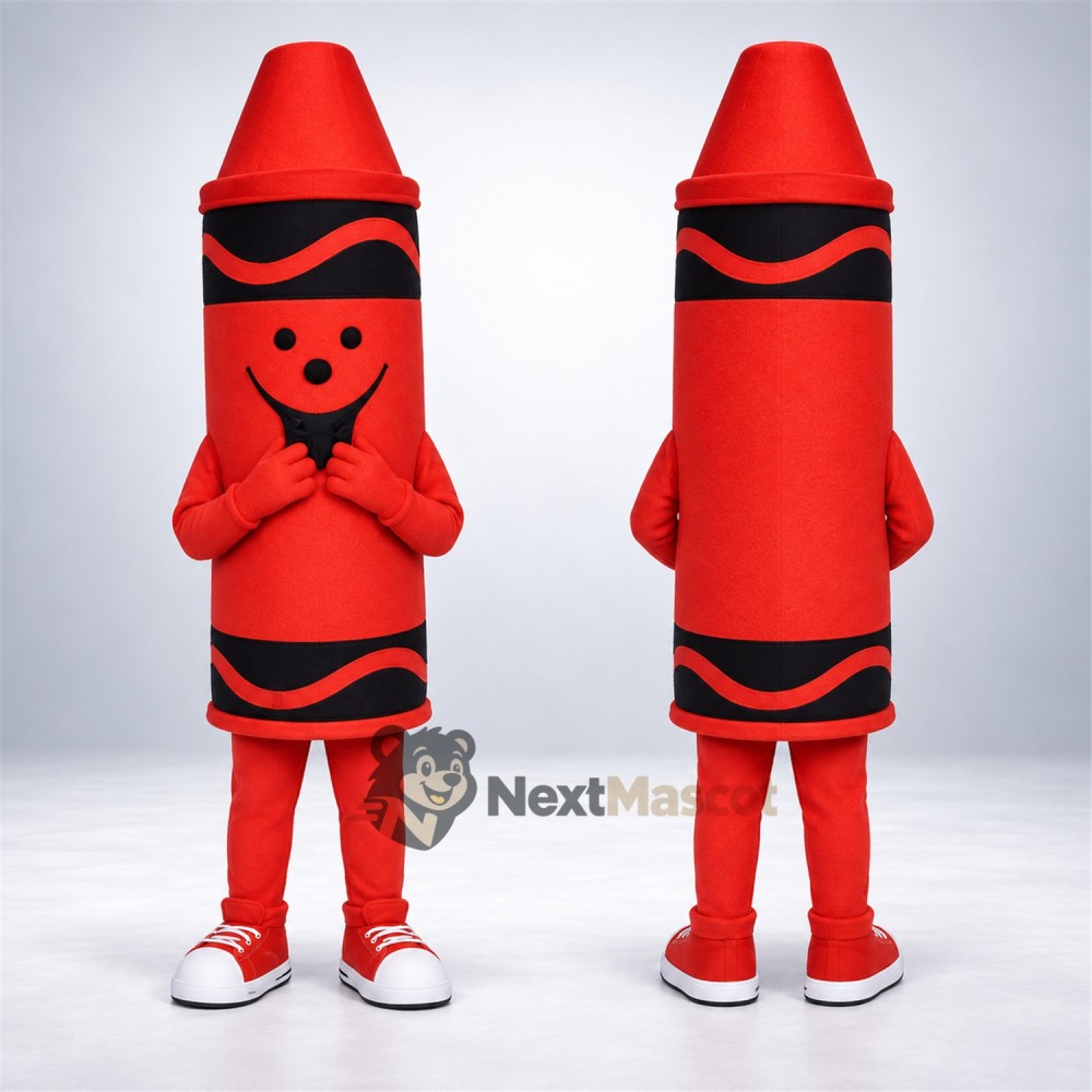 Crayon Mascot Costume - Red Crayon Mascot Costume - Red