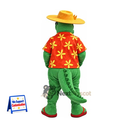 Crocodile Mascot Costume - Floral Shirt Crocodile Mascot Costume - Floral Shirt