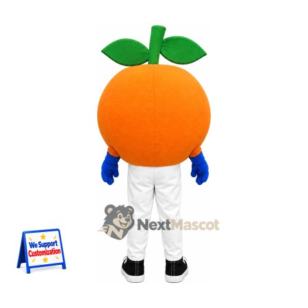 Orange Mascot Costume - White Pants and Blue Gloves for Food Festivals Orange Mascot Costume - White Pants and Blue Gloves for Food Festivals