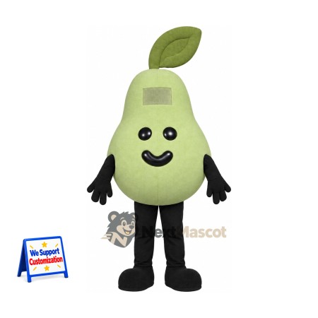 Pear Mascot Costume - Green, Black Arms and Legs Pear Mascot Costume - Green, Black Arms and Legs