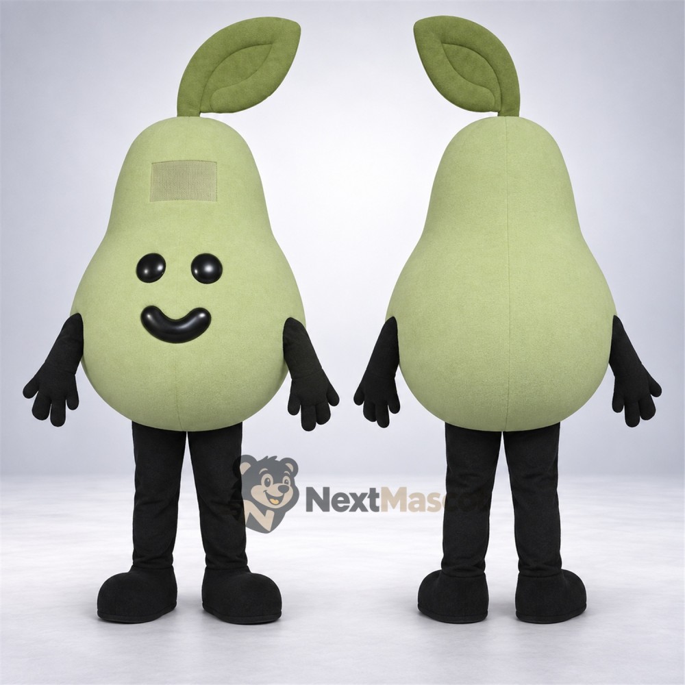 Pear Mascot Costume - Green, Black Arms and Legs Pear Mascot Costume - Green, Black Arms and Legs