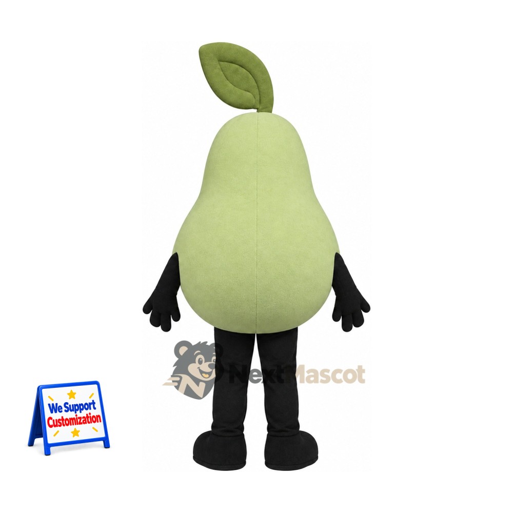 Pear Mascot Costume - Green, Black Arms and Legs Pear Mascot Costume - Green, Black Arms and Legs