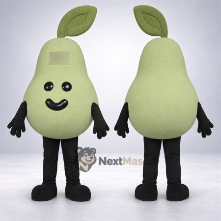 Pear Mascot Costume - Green, Black Arms and Legs Pear Mascot Costume - Green, Black Arms and Legs