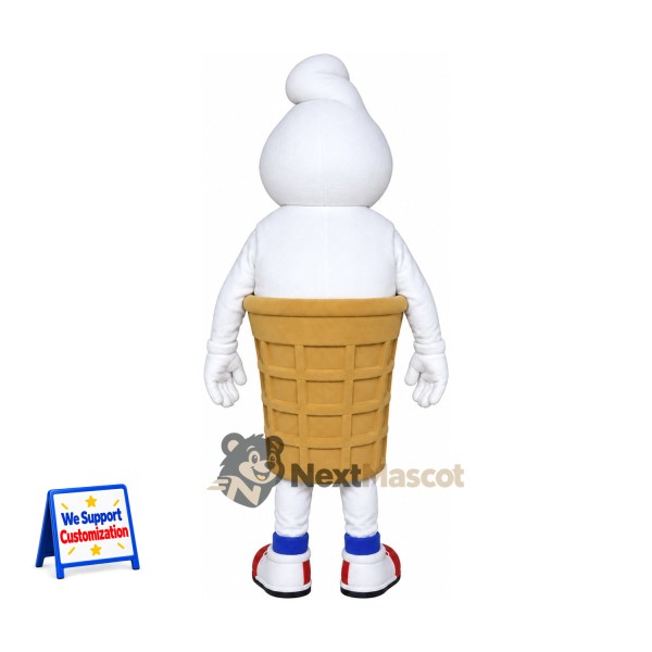 Vanilla Ice Cream Cone Mascot Costume - Red Sneakers Vanilla Ice Cream Cone Mascot Costume - Red Sneakers