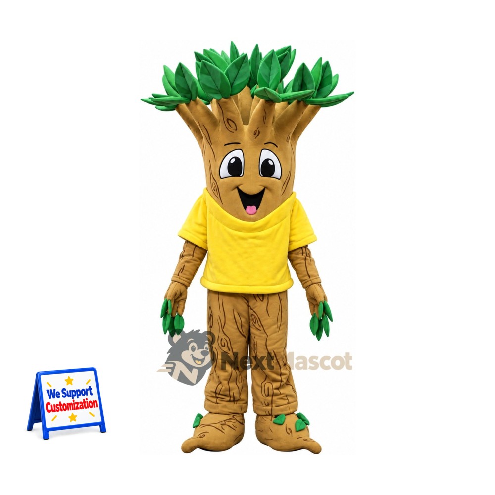 Tree Mascot Costume - Yellow Shirt