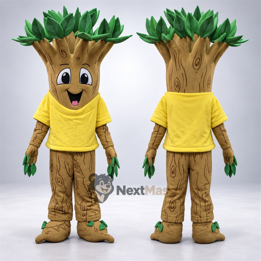 Tree Mascot Costume - Yellow Shirt