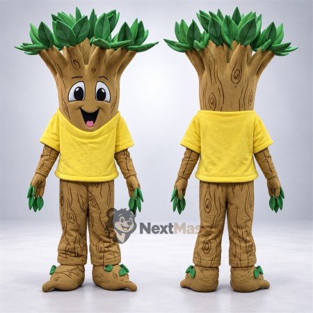 Tree Mascot Costume - Yellow Shirt