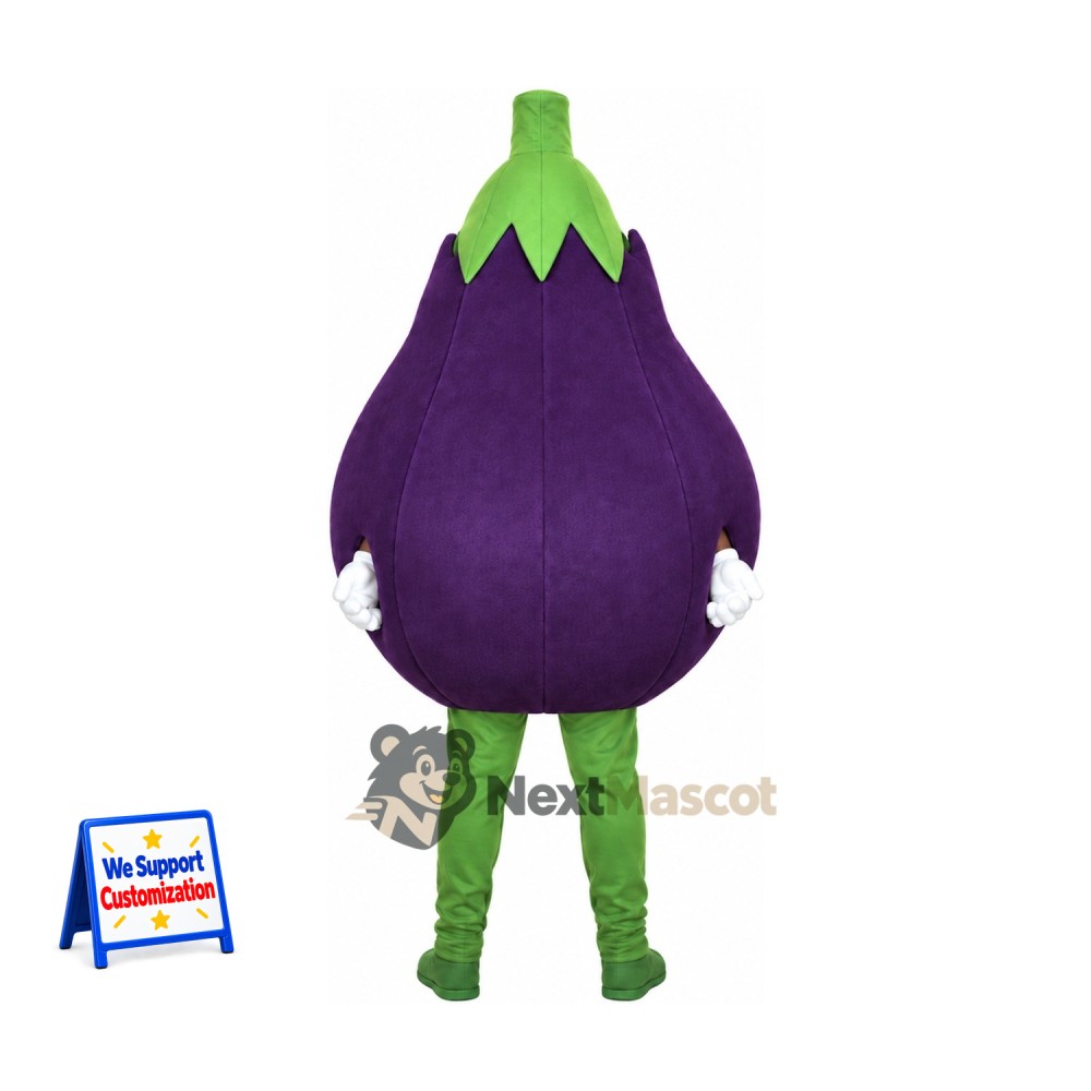 Eggplant Mascot Costume - Purple, Green Legs Eggplant Mascot Costume - Purple, Green Legs