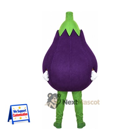Eggplant Mascot Costume - Purple, Green Legs Eggplant Mascot Costume - Purple, Green Legs