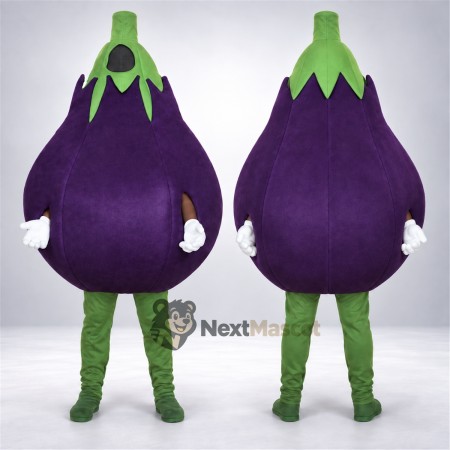 Eggplant Mascot Costume - Purple, Green Legs Eggplant Mascot Costume - Purple, Green Legs