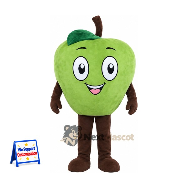 Apple Mascot Costume - Green, Brown Arms and Legs for Food Festivals