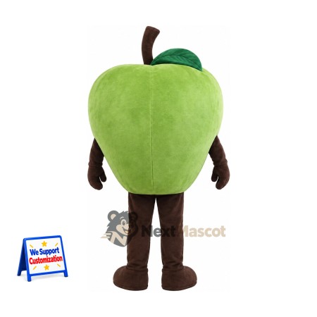 Apple Mascot Costume - Green, Brown Arms and Legs for Food Festivals Apple Mascot Costume - Green, Brown Arms and Legs for Food Festivals