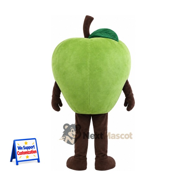 Apple Mascot Costume - Green, Brown Arms and Legs for Food Festivals Apple Mascot Costume - Green, Brown Arms and Legs for Food Festivals