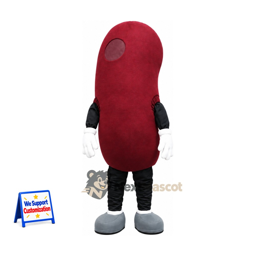 Kidney Bean Mascot Costume - Gray Shoes Kidney Bean Mascot Costume - Gray Shoes
