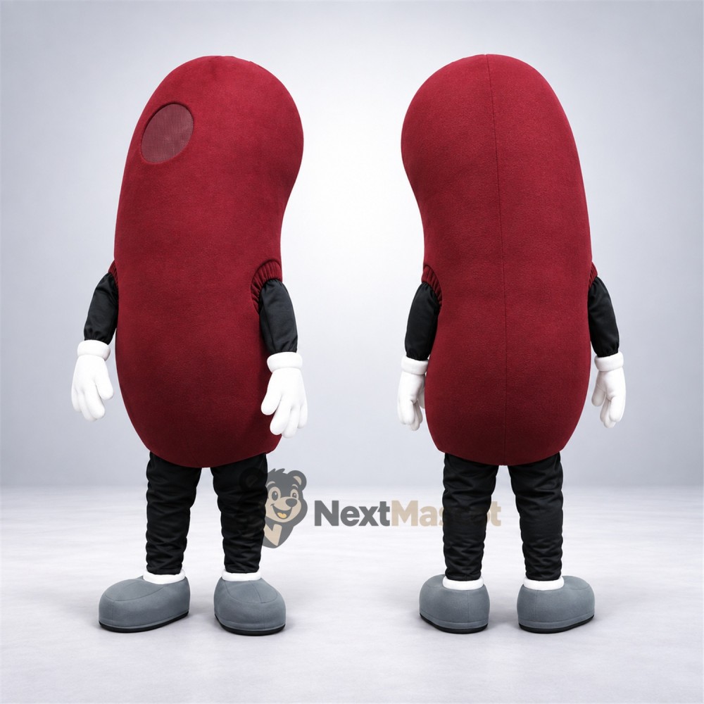 Kidney Bean Mascot Costume - Gray Shoes Kidney Bean Mascot Costume - Gray Shoes