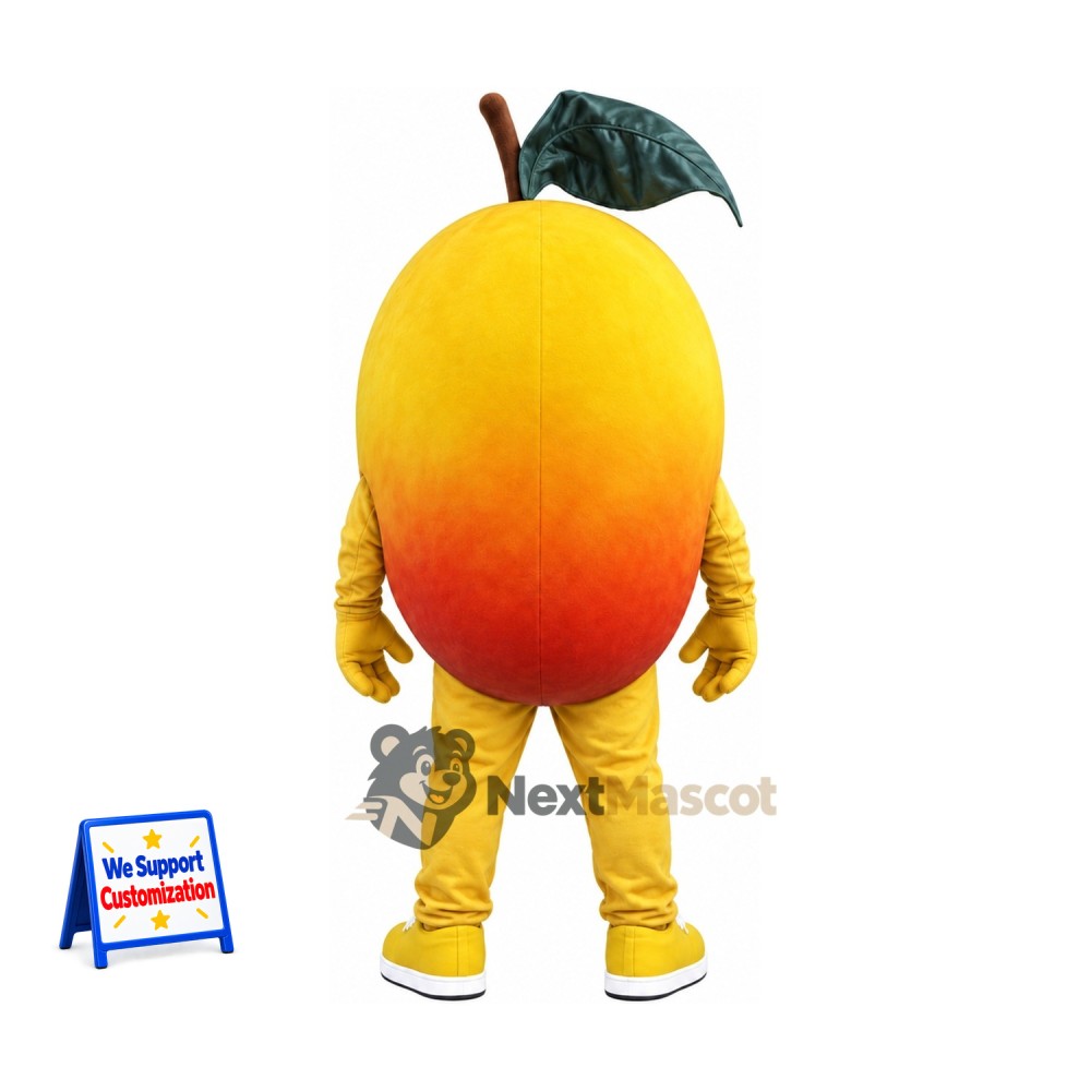 Mango Mascot Costume - Big Smile and Yellow Sneakers Mango Mascot Costume - Big Smile and Yellow Sneakers