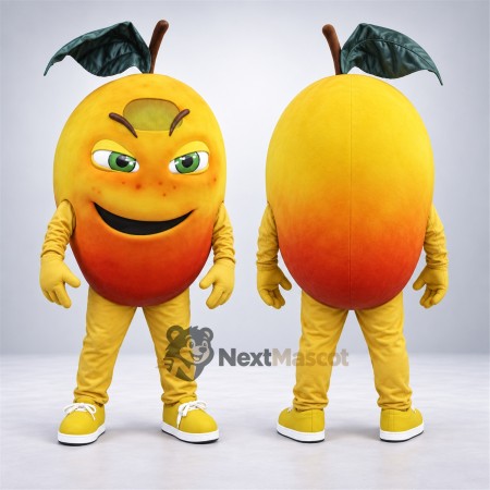 Mango Mascot Costume - Big Smile and Yellow Sneakers Mango Mascot Costume - Big Smile and Yellow Sneakers