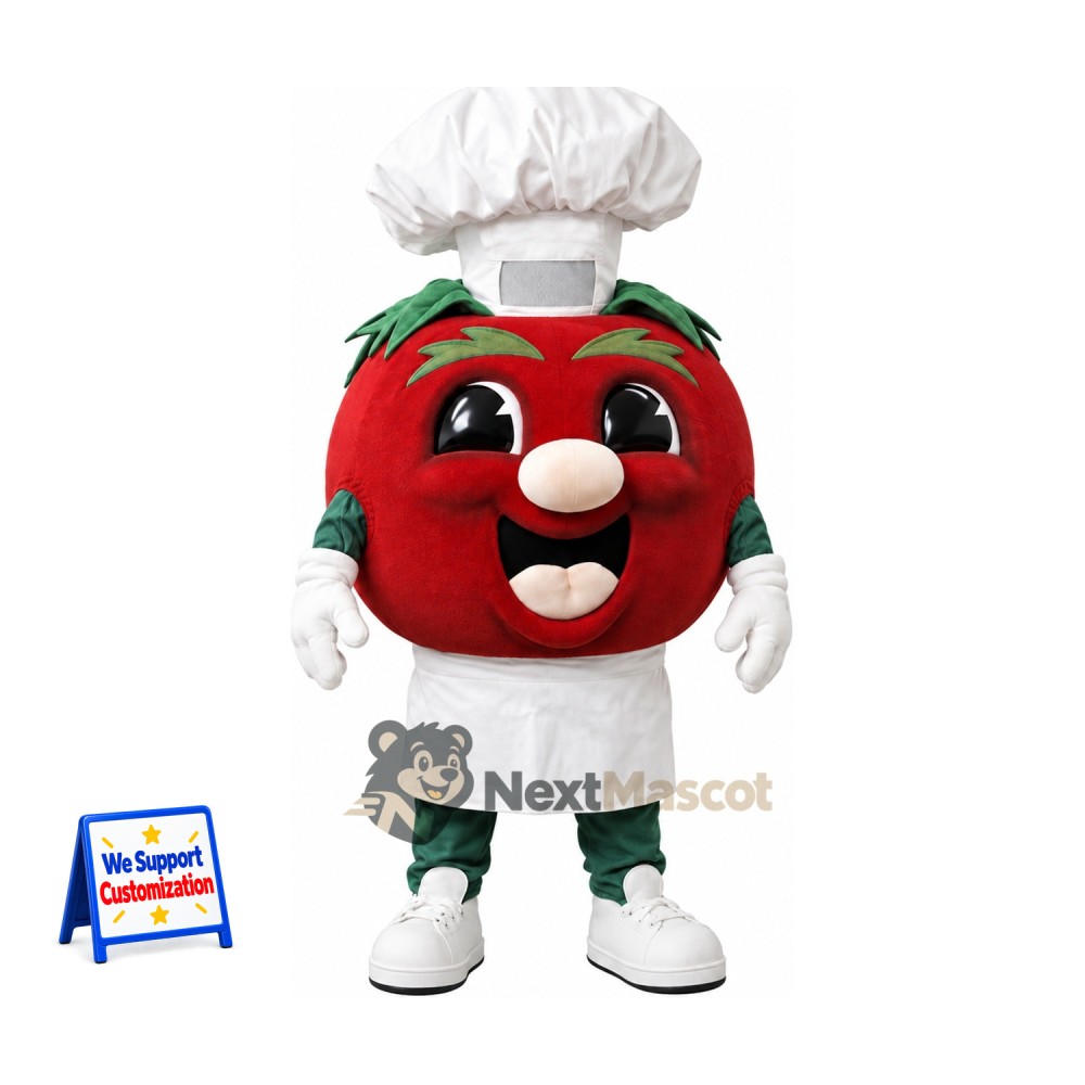 Tomato Mascot Costume - Chef Style Tomato Mascot Costume - Chef Style