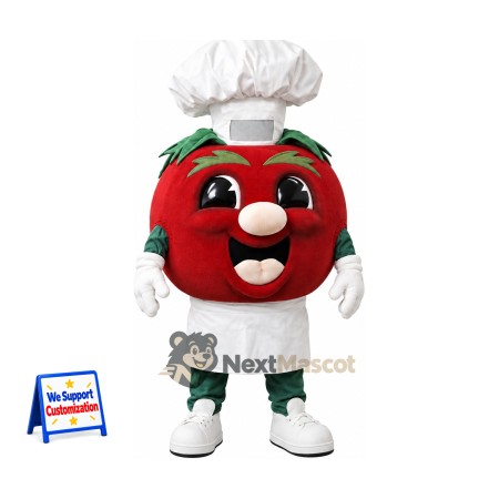 Tomato Mascot Costume - Chef Style Tomato Mascot Costume - Chef Style
