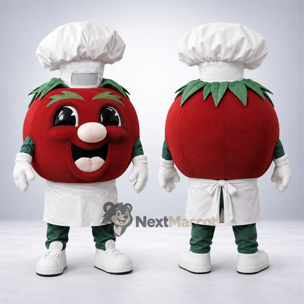 Tomato Mascot Costume - Chef Style Tomato Mascot Costume - Chef Style