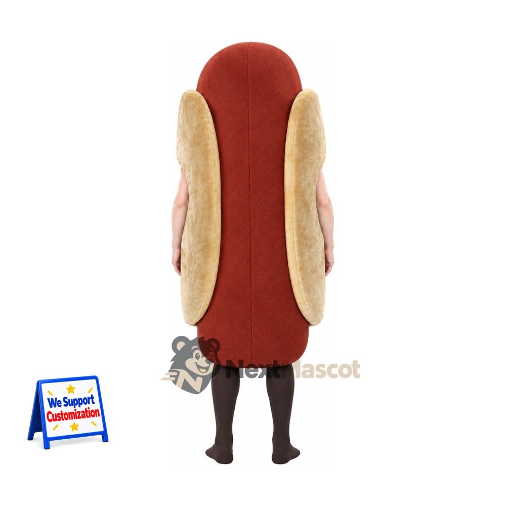 Hot Dog Mascot Costume - Mustard Stripe and Brown Legs Hot Dog Mascot Costume - Mustard Stripe and Brown Legs