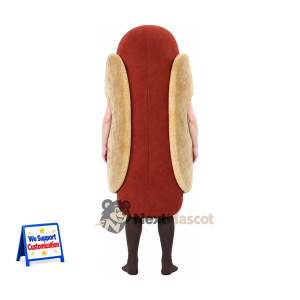 Hot Dog Mascot Costume - Mustard Stripe and Brown Legs Hot Dog Mascot Costume - Mustard Stripe and Brown Legs