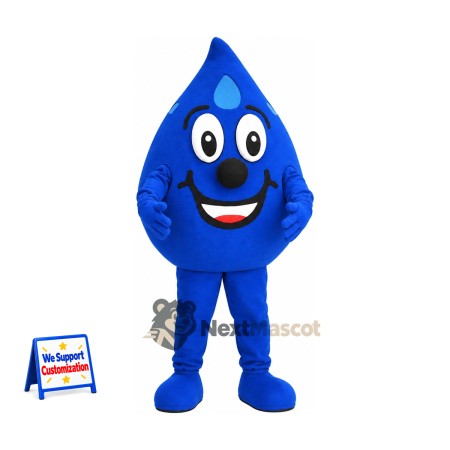 Water Drop Mascot Costume - Blue, Blue Gloves and Boots Water Drop Mascot Costume - Blue, Blue Gloves and Boots