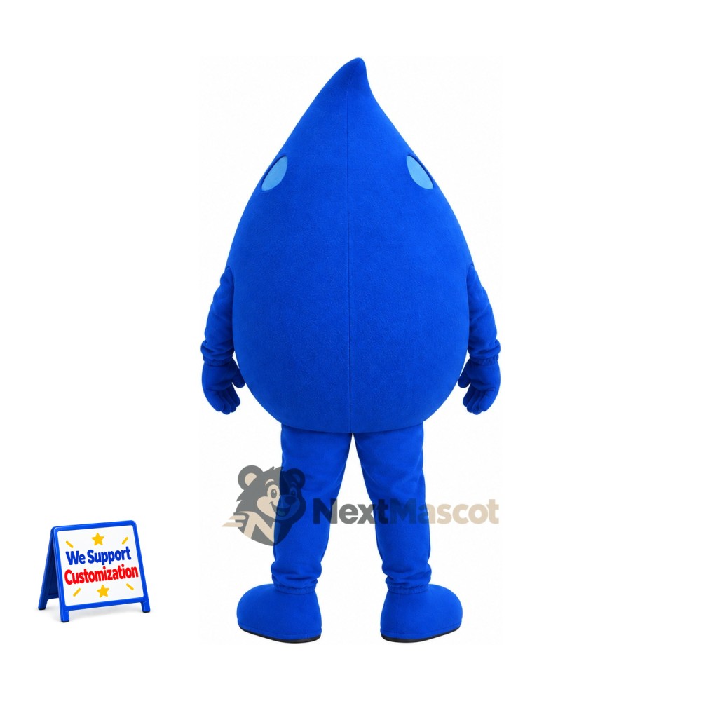 Water Drop Mascot Costume - Blue, Blue Gloves and Boots Water Drop Mascot Costume - Blue, Blue Gloves and Boots