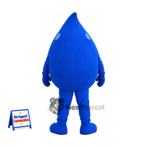 Water Drop Mascot Costume - Blue, Blue Gloves and Boots Water Drop Mascot Costume - Blue, Blue Gloves and Boots