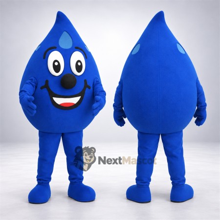 Water Drop Mascot Costume - Blue, Blue Gloves and Boots Water Drop Mascot Costume - Blue, Blue Gloves and Boots
