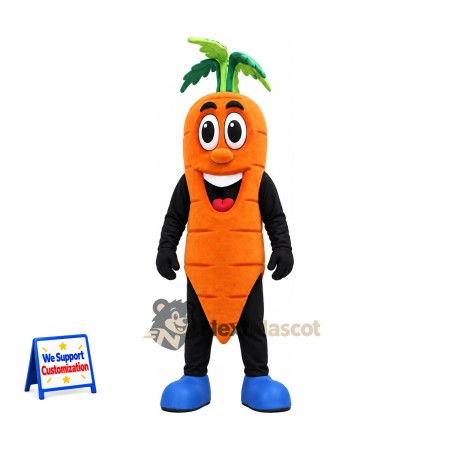 Carrot Mascot Costume - Blue Shoes for Food Festivals Carrot Mascot Costume - Blue Shoes for Food Festivals