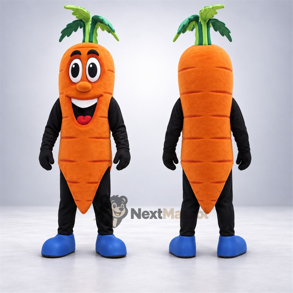 Carrot Mascot Costume - Blue Shoes for Food Festivals Carrot Mascot Costume - Blue Shoes for Food Festivals