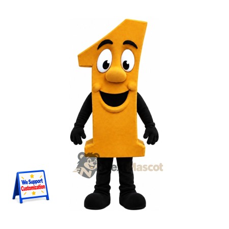 Number One Mascot Costume - Orange for Parades Number One Mascot Costume - Orange for Parades
