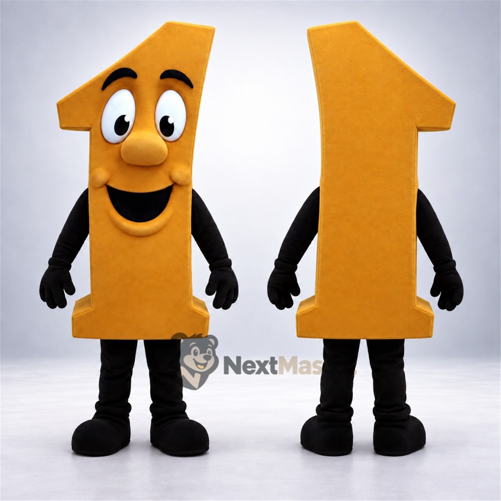 Number One Mascot Costume - Orange for Parades Number One Mascot Costume - Orange for Parades