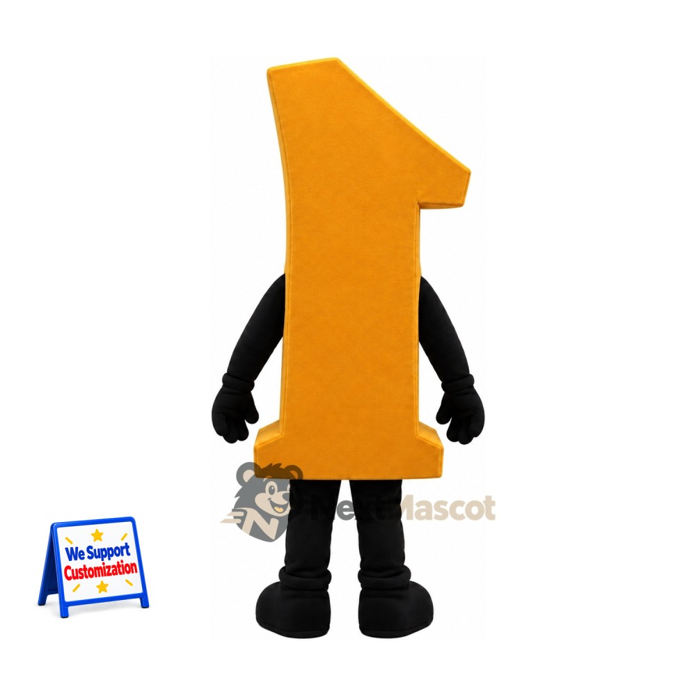 Number One Mascot Costume - Orange for Parades Number One Mascot Costume - Orange for Parades