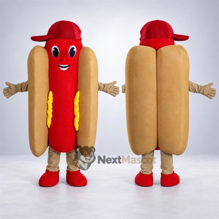 Hot Dog Mascot Costume - Red Cap Hot Dog Mascot Costume - Red Cap