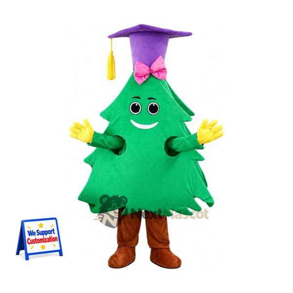 Evergreen Tree Mascot Costume - Graduation Style for School Events