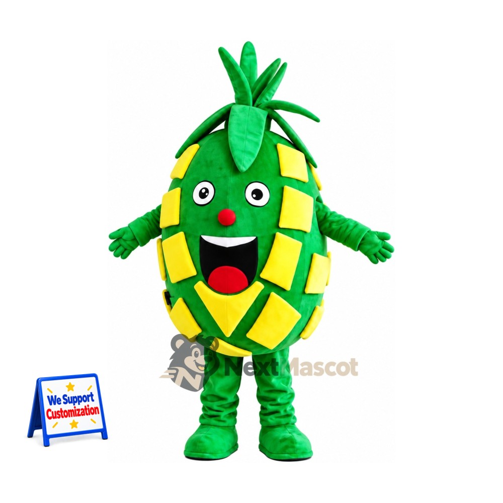 Pineapple Mascot Costume - Square Yellow Patches Pineapple Mascot Costume - Square Yellow Patches
