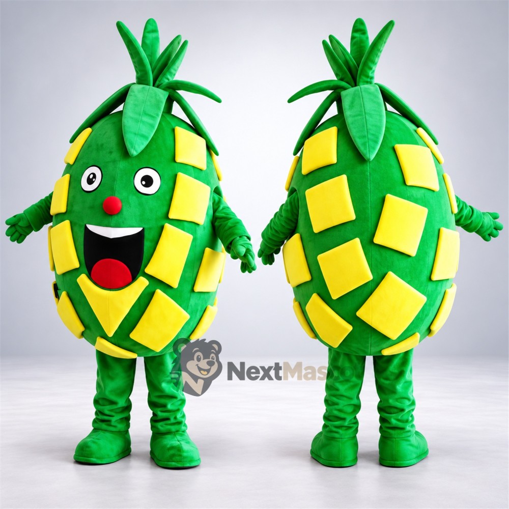 Pineapple Mascot Costume - Square Yellow Patches Pineapple Mascot Costume - Square Yellow Patches