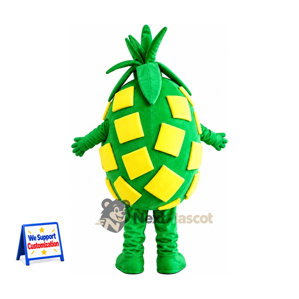 Pineapple Mascot Costume - Square Yellow Patches Pineapple Mascot Costume - Square Yellow Patches