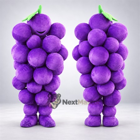 Grapes Mascot Costume - Purple, Purple Shoes for Food Festivals Grapes Mascot Costume - Purple, Purple Shoes for Food Festivals